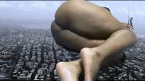 size comparsion -  Giantess MXDominion rests on a tiny city, giantess special effects, assfetish, female domination  4k smaller