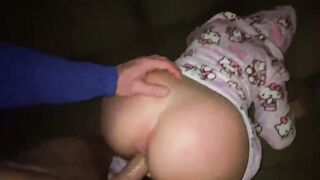 While my parents were not at home, my stepsister into pajamas lost into Mortal Kombat 11 and for this I spread her huge white booty well, but the Hello Kitty looked at me judgmental.