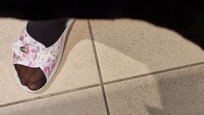 Sexy slippers of all colors and shapes in the shoe shop - Lets try them together 720HD