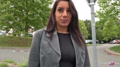 SAGGY TITS TEEN SEDUCE TO FUCK AT STREET CASTING IN GERMANY