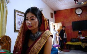 Desi Girlfriend Hardcore Rough Sex with Two Stepbrother
