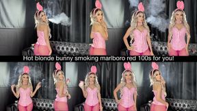 Hot blonde bunny smoking marlboro red 100s for you!