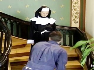 German Nun get her 1st Screw from Repairman in Kloster