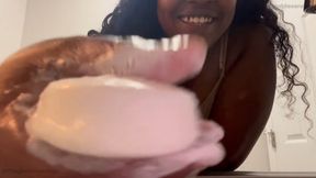 Aunty gives filthy mouth soaping punishment