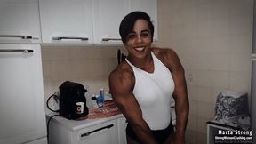 Marta strong flexing in White top SD Version