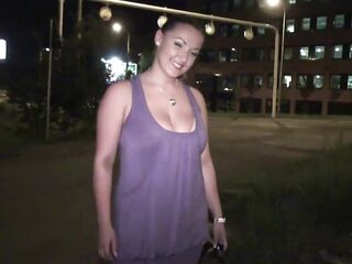 Crazy PUBLIC street sex fuckfest with large titties Krystal Swift