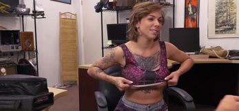 Kinky brunette banged bareback by thick cock pawns