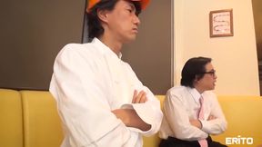 Nippon Hottie Takes on Threesome: Japanese MILF&#039;s Deepthroat Delights with Toys and Cumshot