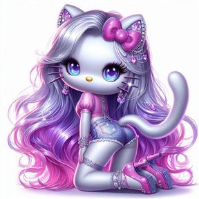 Hello Kitty A.I Art presents Diamond Star kitty performance