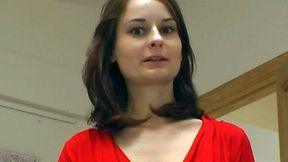 Sweet brunette Suzie gives amazing handjob to her lover