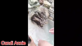 Cock Draining Mature MILF Candi Annie Gets Mouthful of Cum in Fountain at Adult Resort