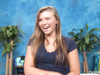 Melissa May is a pleasant blond teen who loves to have sex with her masseur