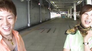 Ayano amazing saleswoman working on the limited express train has