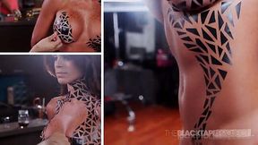 Michelle Lewin in Erotic Black Tape Outfit Evolution