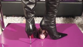 Trampling and Sounding With High Heel Boots