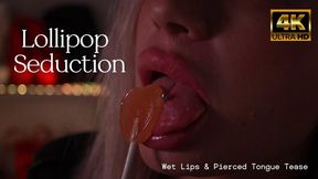 Lollipop Seduction – Wet Lips & Pierced Tongue Tease