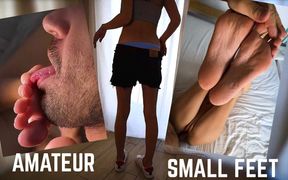 Very Familiar Scene When Stepdaughter Shows Me New Sneakers and Then Handle My Cock with Her Small Feet