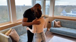 Lucy's London Adventure: BBC Kiss, Deep Throat Blowjob, and Standing Sofa Sex with Easy Access Jeans