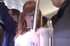 Asia Bus Babe Fucks Herself till She Squirts