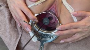 Stretching my cervix with small stallion dildo