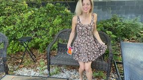 Lora Cross teases Upskirt Outdoors in her Sundress