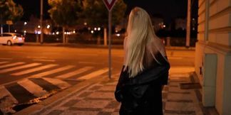 Sexy Blonde Public Nudity Stroll