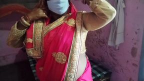 Step sister&#039;s pink saree off and rub your cock in her chuche