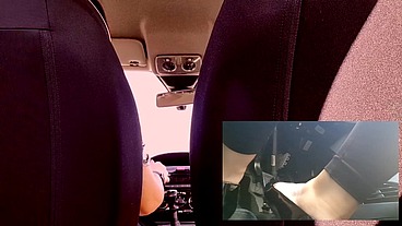 Riding in shiny black ballet flats and tight black leggings - Double shot - Amazing Italian pedal pumping