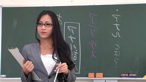 skinny japanese nymphomaniac teacher seduce to double creampie fuck at classroom