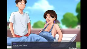 Scorching Summertime Saga: Buxom Slut Milfs Him In&#x9732;&#x5929;, Burning Heat