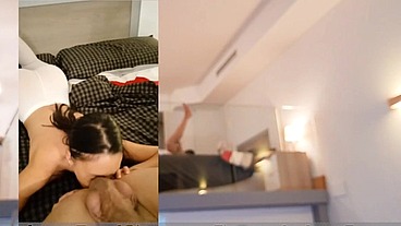 Offering money to the sexy hot cleaning lady for fuck her small pink pussy in POV