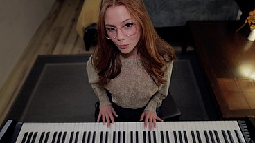 Music is fun when a student has no panties - piano lessons - SEX with Teacher - SEX THERAPY (Small)