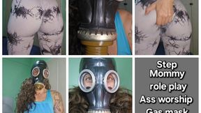 Step-Mommy ass worship and gas mask