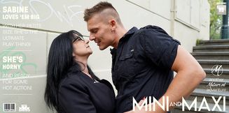 Small big breasted mature Sabine is in the mood for a tall guy with a big cock
