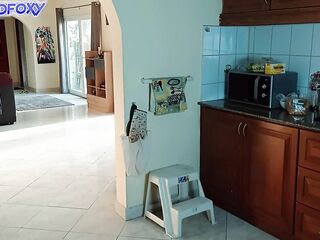 Nearly caught cheating! Nasty stepdaughter hid in the fridge and enticed Stepdad