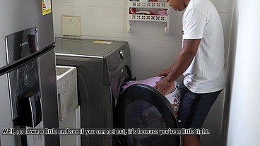 I fuck my stepsister's tight pussy in the laundry room