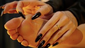 Goddess touching the calluses on her feet (1080p)