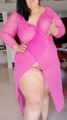 Slow Striptease Squeezing My Big Boobs Rubbing My Sexy Body