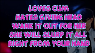The Female Security Guard at the club loves eating cum but you must wank it out for her