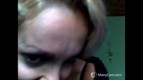 blonde slut puts the grapes in her ass and then in her mouth