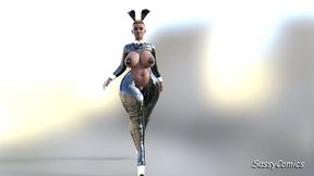 nude mzansi influencer wearing black latex bunny lingerie - sassycomics