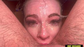 submissive slut dominated rough & drinks piss from a glass