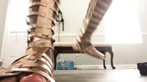 Giantess Teases Teeny in Jar with Sexy Gold Sandals POV 1080