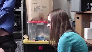 Sensual babe fucks guard while her friend watches them