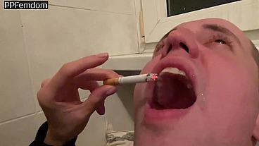 Amateur Close-up Human Ashtray And Spitting Femdom With Smoking Mistress Sofi