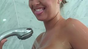 awesome blonde riley evans gets fucked after bath