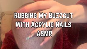 Phoenix Bates Rubbing Buzzcut With Long Acrylic Nails 1080p - ASMR - Shaved Heads - Long Nails - Buzzcut - Short Hair