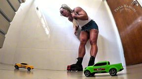 giantess - crushing toy cars