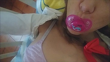 b. girl loves her tasty pacifier