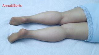 Anna with her tights, from another point of see it will inflate your penis harder, will you ejaculate inside the pantyhos